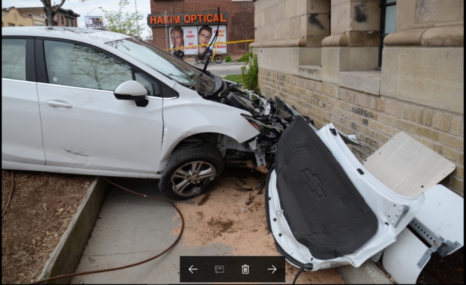 Crashed Chevrolet Cruze close-up