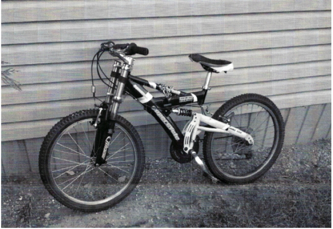La photo était jointe au courriel que l’AI avait reçu à propos d’un vélo volé.