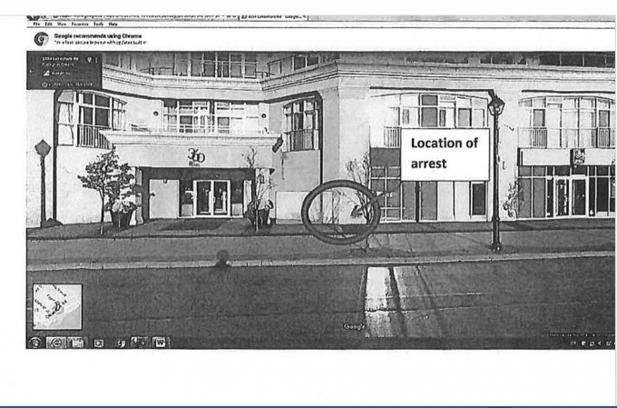 Image showing location of arrest.