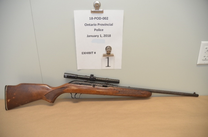 The firearm found in the possession of the Complainant
