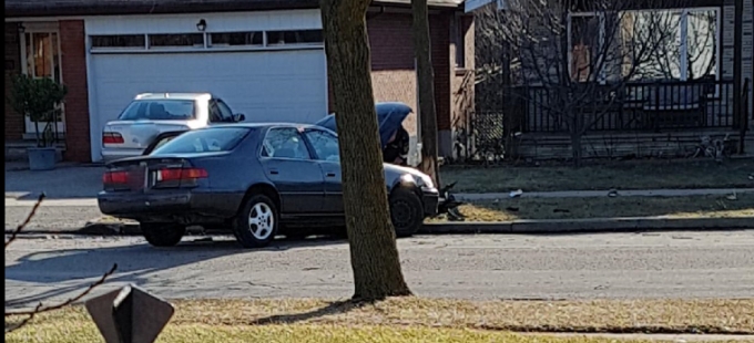 Photo of collision scene provided by CW #1