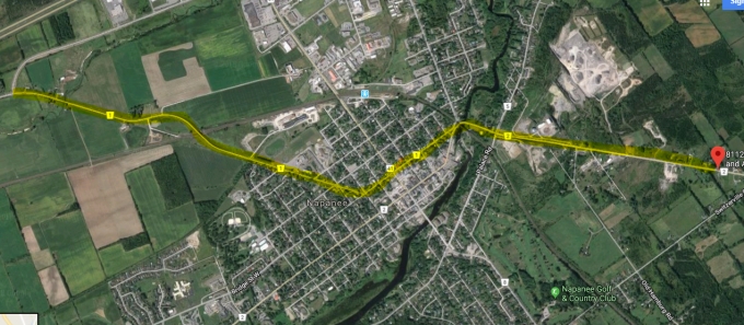 Route taken by Complainant #2’s SUV and the involved police vehicles during the pursuit