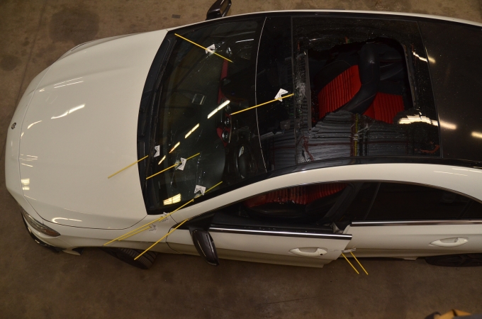 The trajectory of some of the bullets fired at the Complainant’s vehicle.