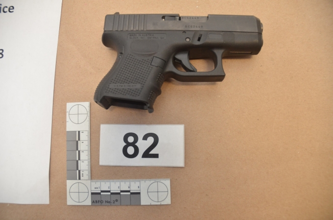 Arme de poing Glock 26 du plaignant