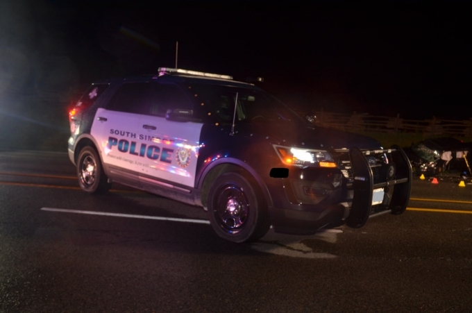 The marked SSPC Ford Interceptor SUV which was undamaged.