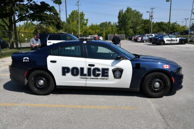 Figure 4 - This photograph was taken by SIU FI and faces north in the rear parking lot of Sarnia Police Service, 555 Christina Street North in Sarnia. There was no evidence of fresh damage to the exterior of this vehicle.