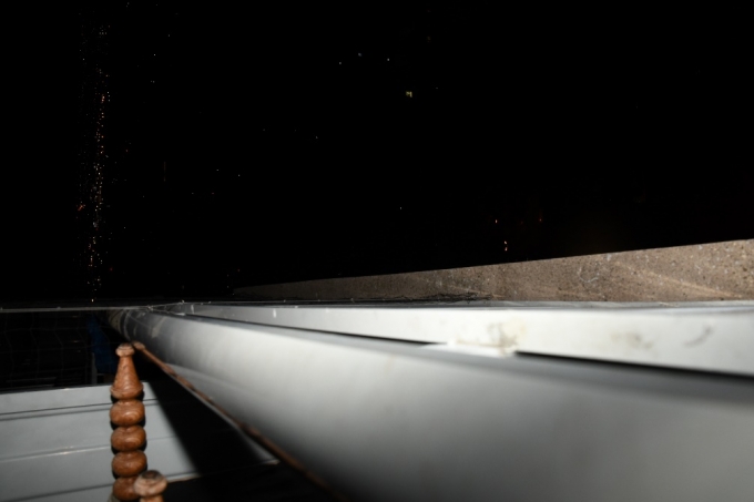 Figure 5 - A closer view of the balcony's railing. It was examined for fingerprints.