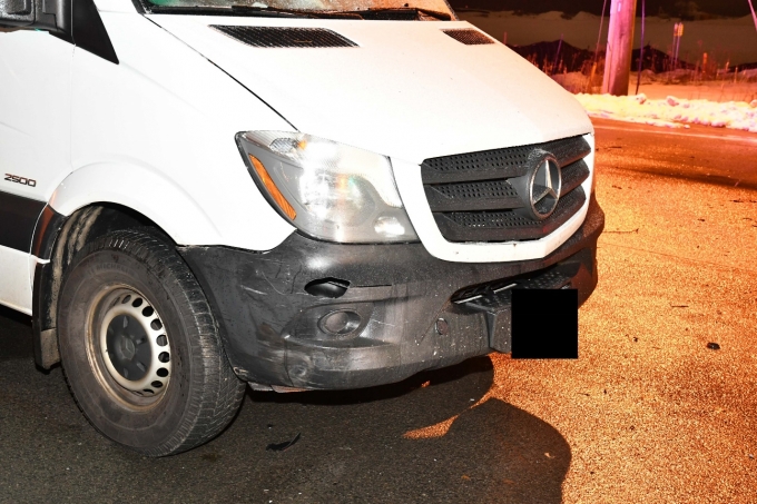 Figure 3 - Damage to the front of the Mercedes Sprinter van.