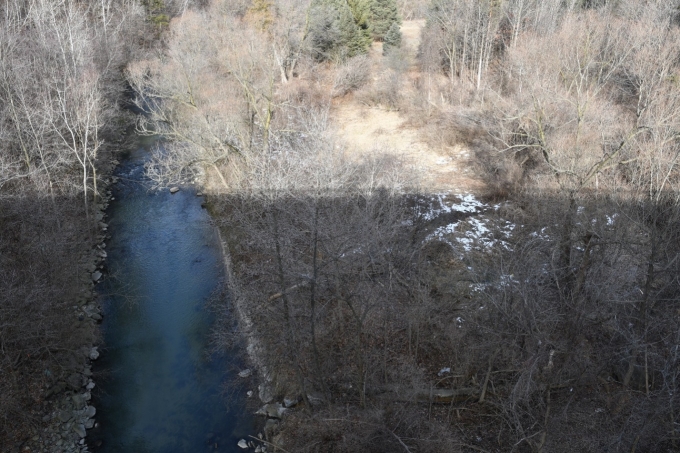 Figure 3 - Aerial view of the Don River where the Complainant initially crossed.