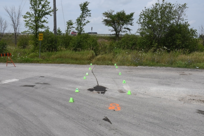 Figure 1 – Path of the cruiser into the grass area