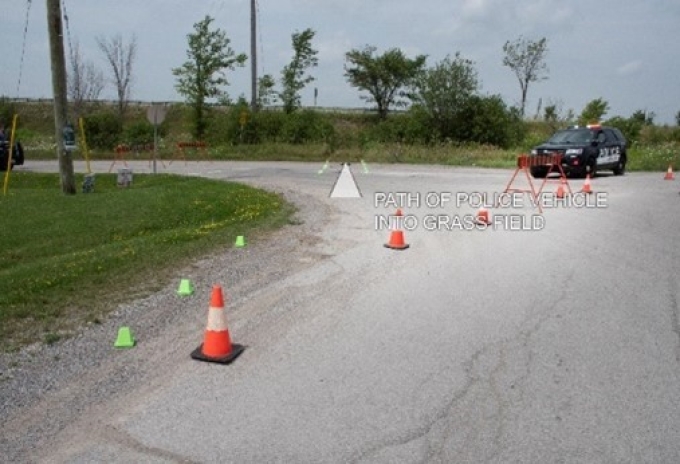 Figure 5 – The vehicle’s path towards and into the grass field