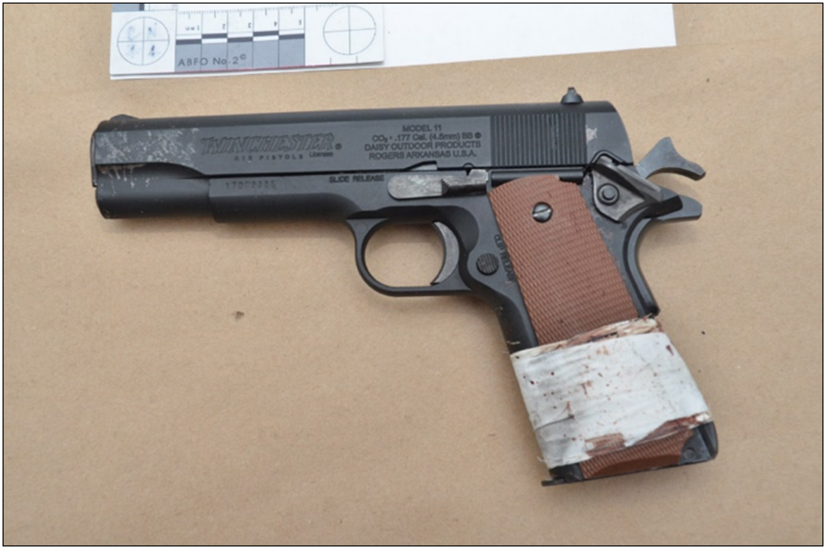 one imitation Winchester .45 calibre CO2 lead pellet pistol