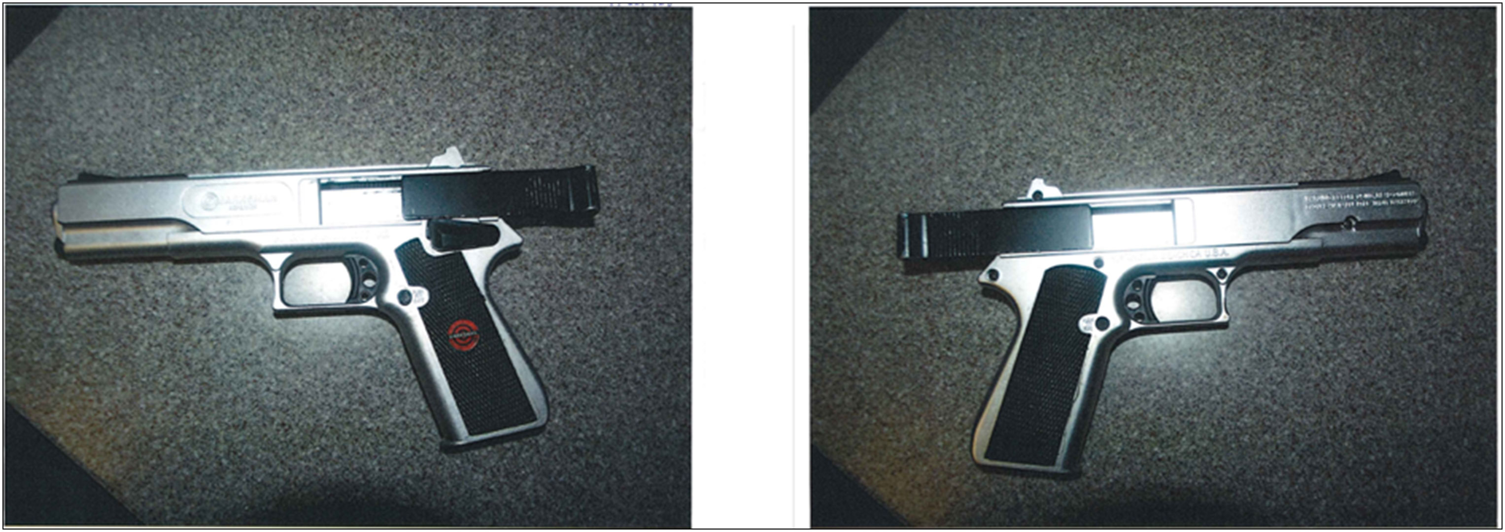 Photographie du pistolet à plombs situé sous le lit.