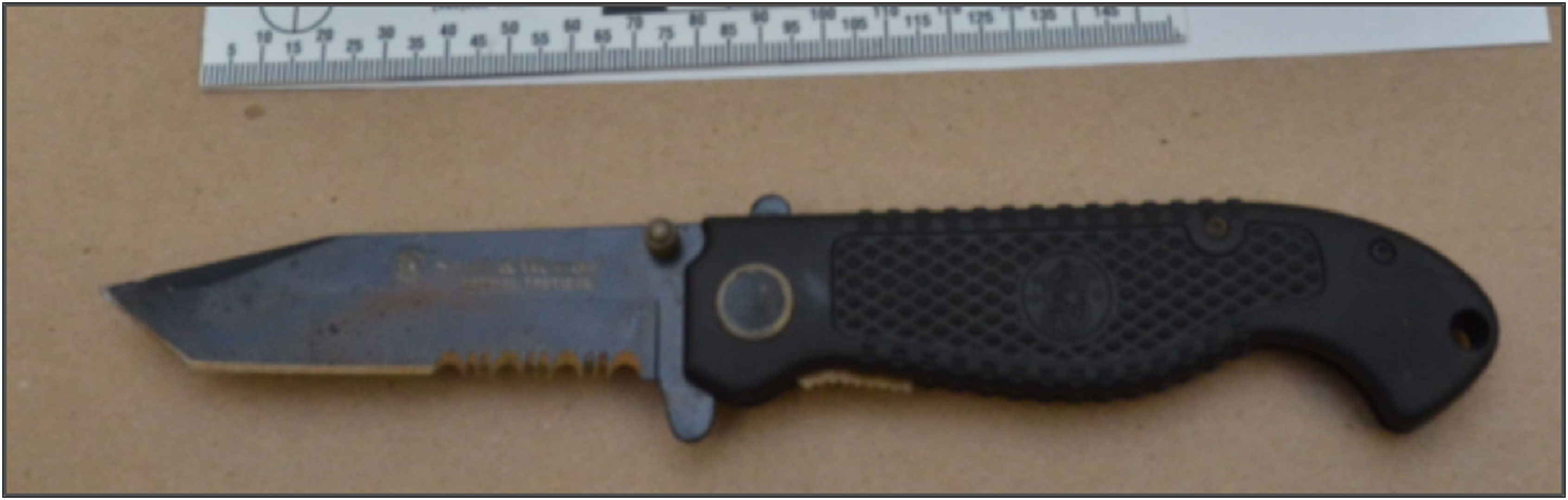 A photo of the knives seized