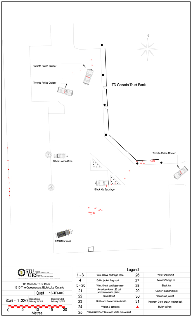 Scene diagram of the TD Canada Trust Bank in Etobicoke.