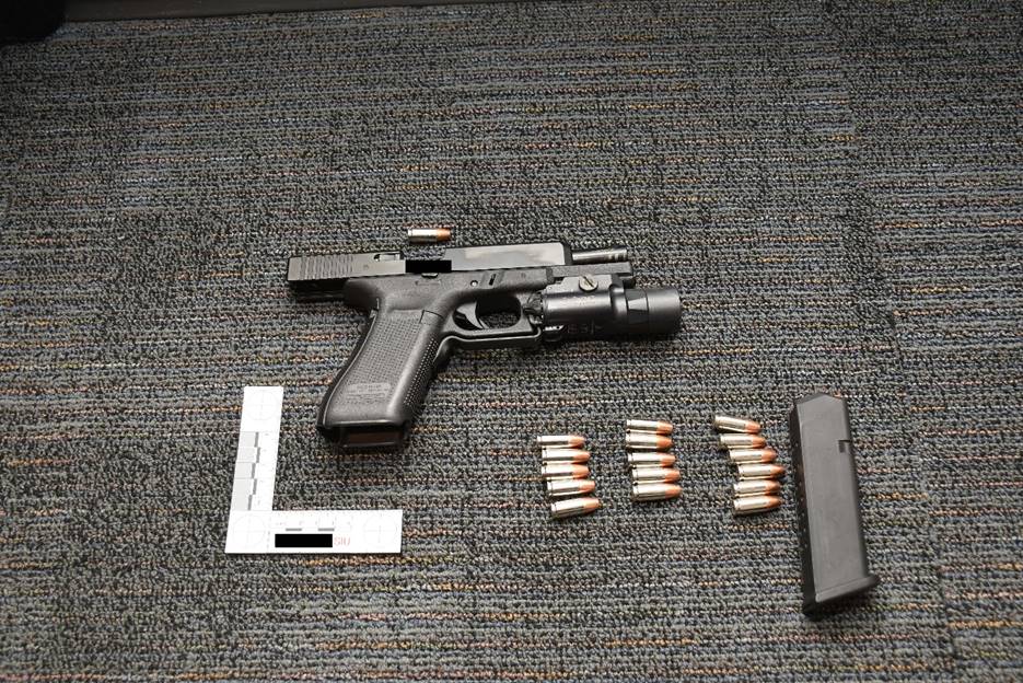 Figure 2 - The SO's firearm with one cartridge removed from the breech and 16 cartridges removed from the magazine