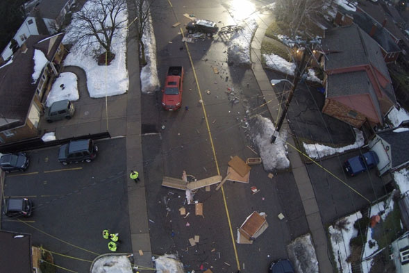Un photo aériennes qui ont été prises du lieu de l’incident