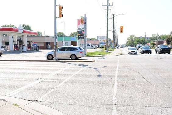 Figure 1 &ndash; West view from the southeast corner of the intersection