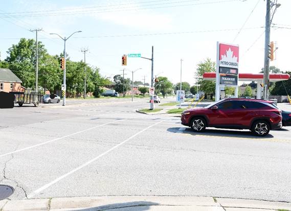 Figure 2 &ndash; South view from the northwest corner of the intersection