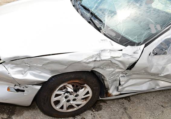 Figure 4 &ndash; Damage to the front driver&rsquo;s side area of the Pontiac