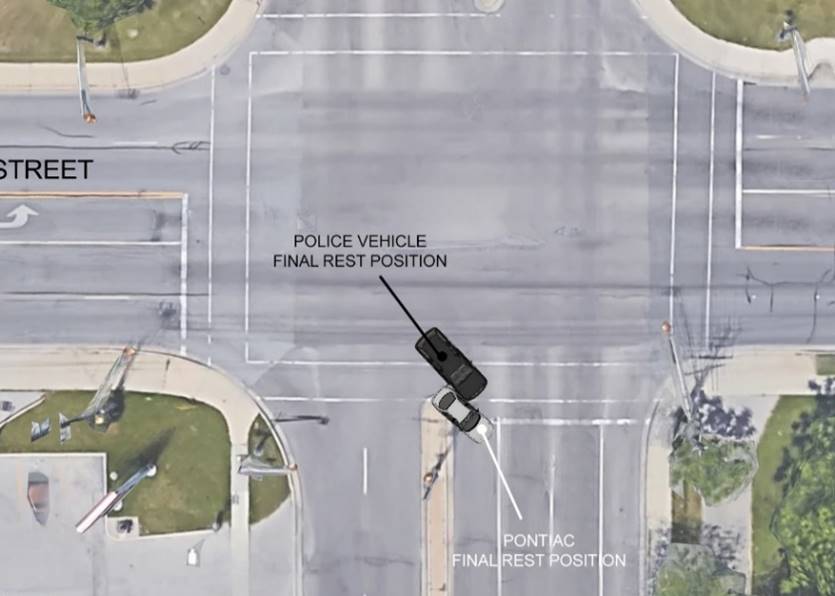 Figure 5 — Image aérienne montrant la position finale des véhicules