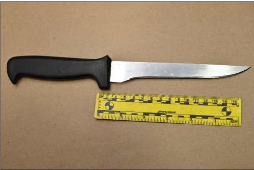 a knife recovered at the scene