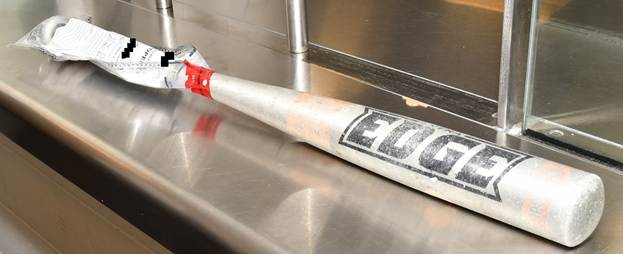 Figure 1 &ndash; B&acirc;ton de baseball utilis&eacute; par le plaignant